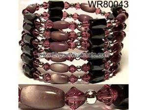 36inch Coffee Cat's Eye Opal, Glass, Magnetic Wrap Bracelet Necklace All in One Set